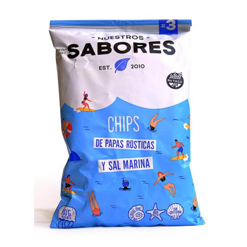 Chips de Papas Rústicas y sal Marina 80g - Nuestros Sabores