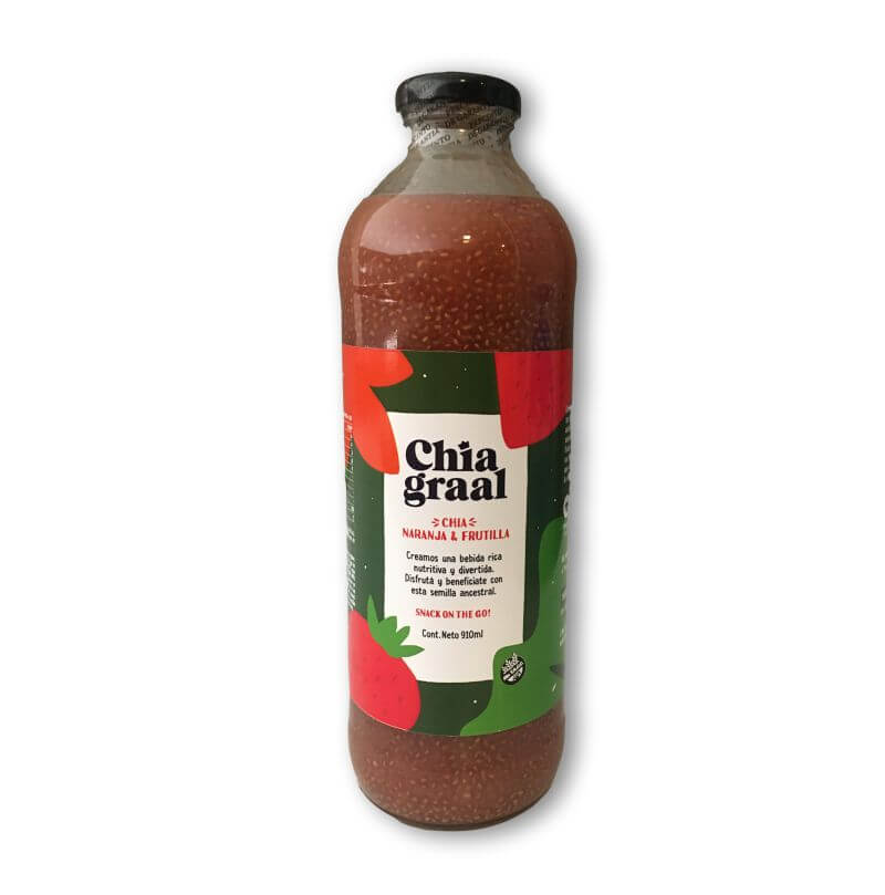 Jugo Frutilla naranja &amp; chia x 910 ml SIN TACC - CHIA GRAAL