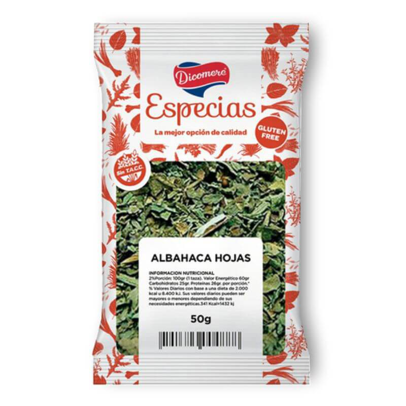 Albahaca en hojas 25g SIN TACC - Dicomere