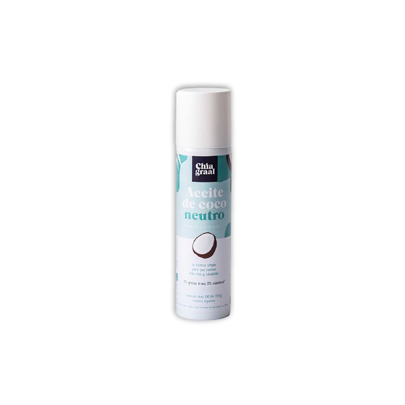 Aceite de coco Neutro en AEROSOL 190ml SIN TACC - Chia Graal