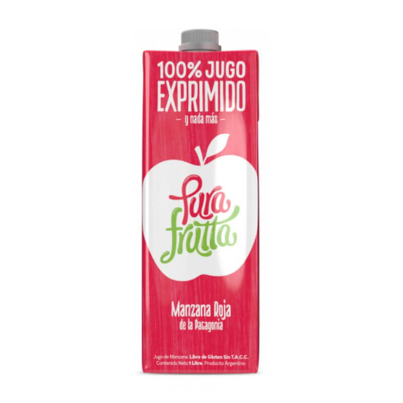 Jugo 100% Exprimido Manzana Roja 1000ml - PURA FRUTTA