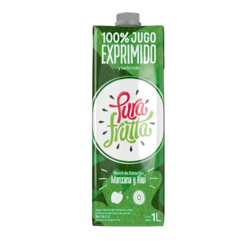 Jugo 100% Exprimido Manzana y Kiwi 1000ml - PURA FRUTTA