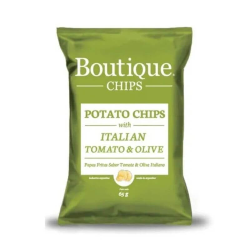 Chips Papas Tomate &amp; Oliva Italiano 65g SIN TACC - BOUTIQUE CHIPS