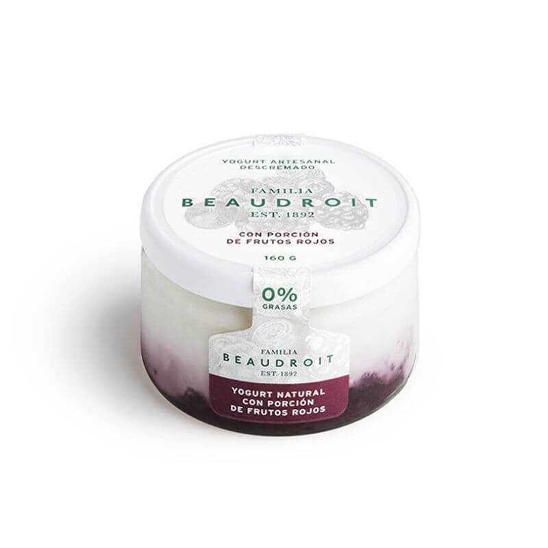 [836] Yogurt descremado frutilla 160g - BEAUDROIT