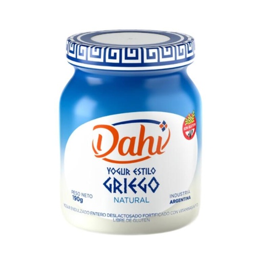 Yogur estilo griego natural x 190 gr - Dahi