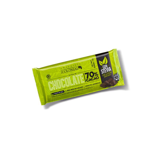 [688] Barra de chocolate 70% c/stevia 100g - Colonial