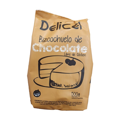 Premezcla bizcochuelo chocolate 500gr - Delicel