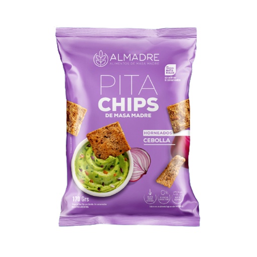 Pita Chips de Masa Madre Cebolla 170g - Almadre